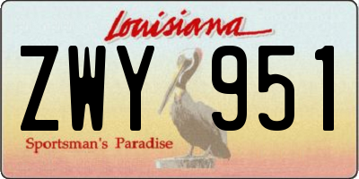 LA license plate ZWY951