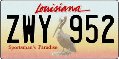 LA license plate ZWY952