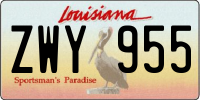 LA license plate ZWY955