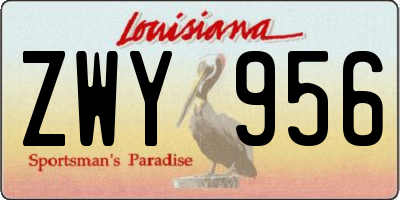 LA license plate ZWY956