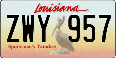 LA license plate ZWY957