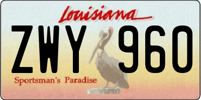 LA license plate ZWY960