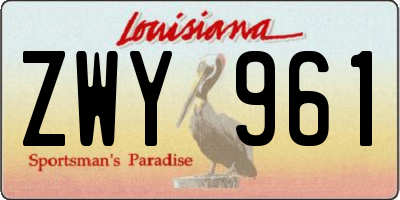 LA license plate ZWY961