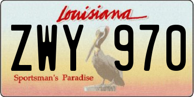 LA license plate ZWY970