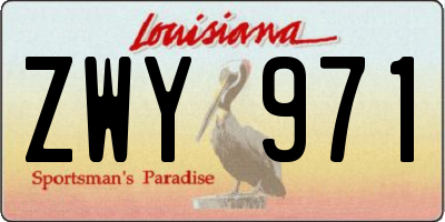 LA license plate ZWY971