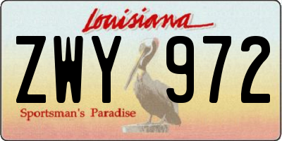 LA license plate ZWY972