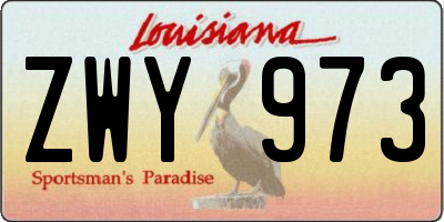 LA license plate ZWY973