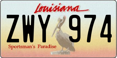 LA license plate ZWY974