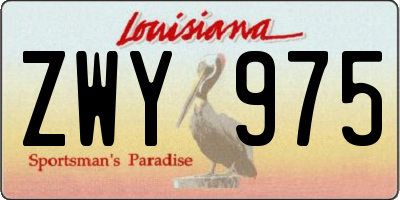 LA license plate ZWY975