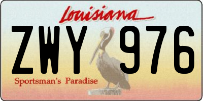 LA license plate ZWY976