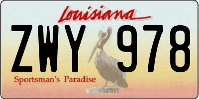 LA license plate ZWY978