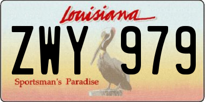 LA license plate ZWY979