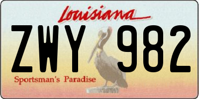 LA license plate ZWY982