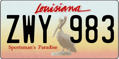 LA license plate ZWY983