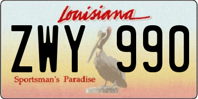 LA license plate ZWY990