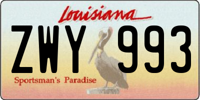 LA license plate ZWY993