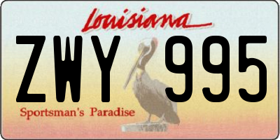 LA license plate ZWY995