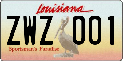 LA license plate ZWZ001