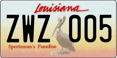 LA license plate ZWZ005