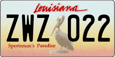 LA license plate ZWZ022