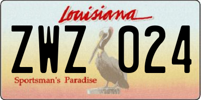 LA license plate ZWZ024