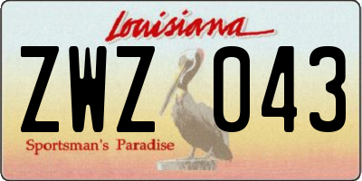 LA license plate ZWZ043