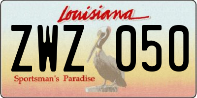 LA license plate ZWZ050