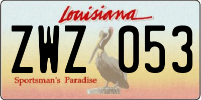 LA license plate ZWZ053