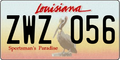 LA license plate ZWZ056