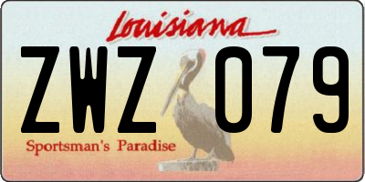 LA license plate ZWZ079