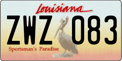 LA license plate ZWZ083