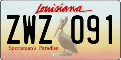 LA license plate ZWZ091