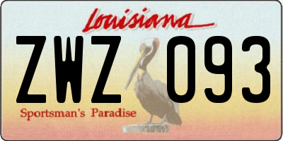 LA license plate ZWZ093
