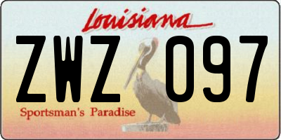 LA license plate ZWZ097