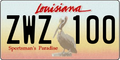 LA license plate ZWZ100