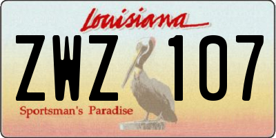LA license plate ZWZ107