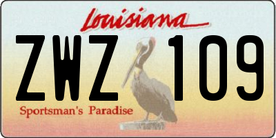 LA license plate ZWZ109