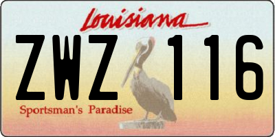 LA license plate ZWZ116