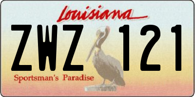 LA license plate ZWZ121