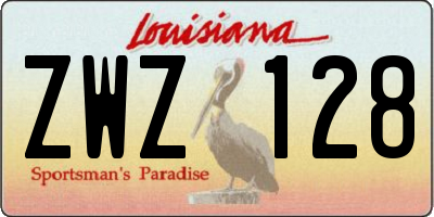 LA license plate ZWZ128