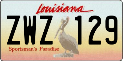 LA license plate ZWZ129