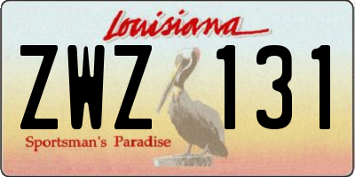 LA license plate ZWZ131