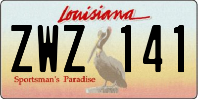 LA license plate ZWZ141