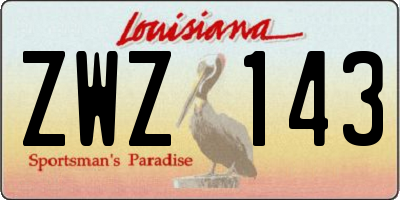 LA license plate ZWZ143