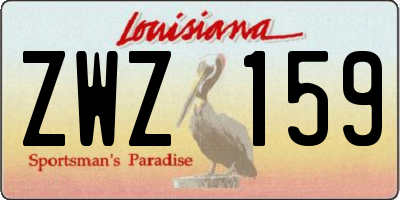 LA license plate ZWZ159