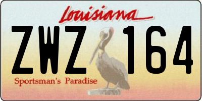 LA license plate ZWZ164