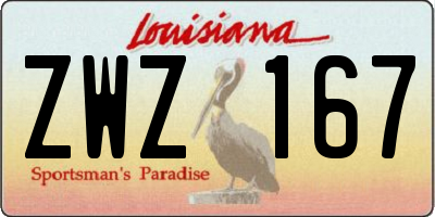 LA license plate ZWZ167