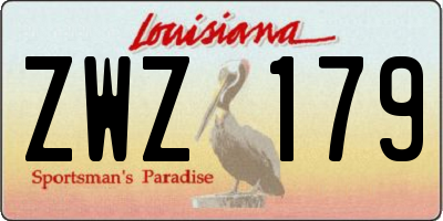LA license plate ZWZ179