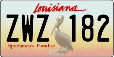 LA license plate ZWZ182