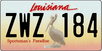 LA license plate ZWZ184